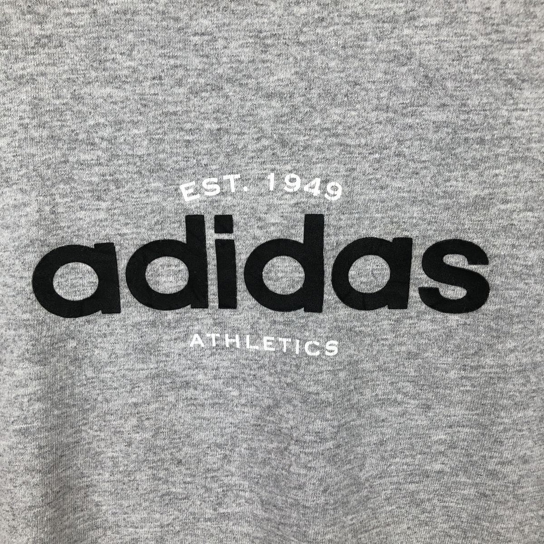Adidas logo print T-shirt, men's size L cotton gray type Vintage Second Hand