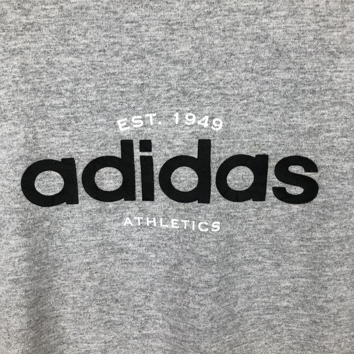Adidas logo print T-shirt, men's size L cotton gray type Vintage Second Hand