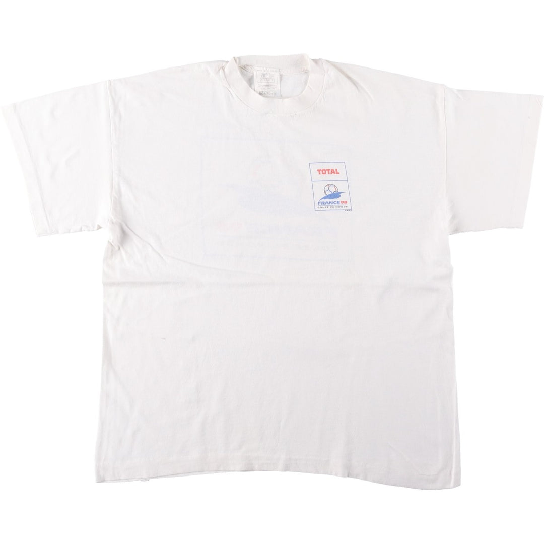 1990'S FIFA World Cup 1998 Sports Print T-Shirt, Men's Size XL (Equivalent), Vintage cotton white type Vintage Second Hand