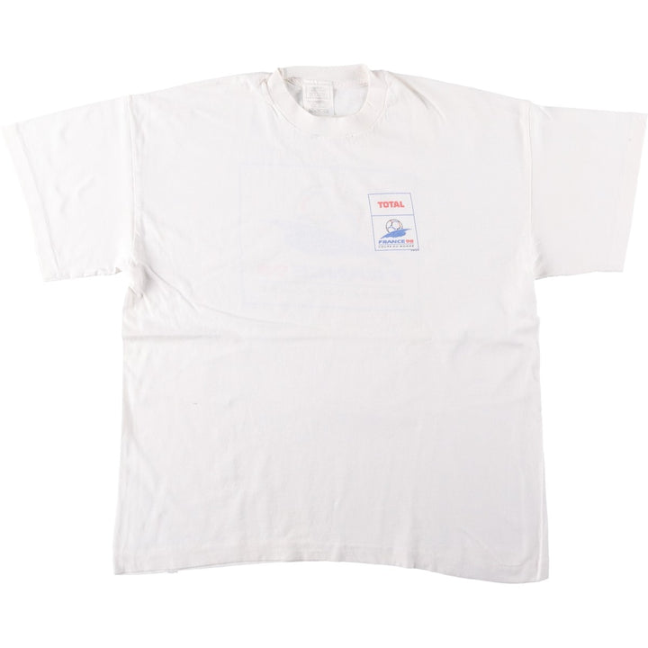1990'S FIFA World Cup 1998 Sports Print T-Shirt, Men's Size XL (Equivalent), Vintage cotton white type Vintage Second Hand