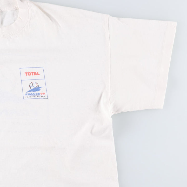 1990'S FIFA World Cup 1998 Sports Print T-Shirt, Men's Size XL (Equivalent), Vintage cotton white type Vintage Second Hand
