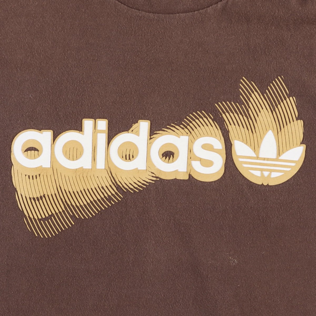 2000'S Adidas Originals logo print T-shirt, men's size L (approx.) unclear brown type Vintage Second Hand