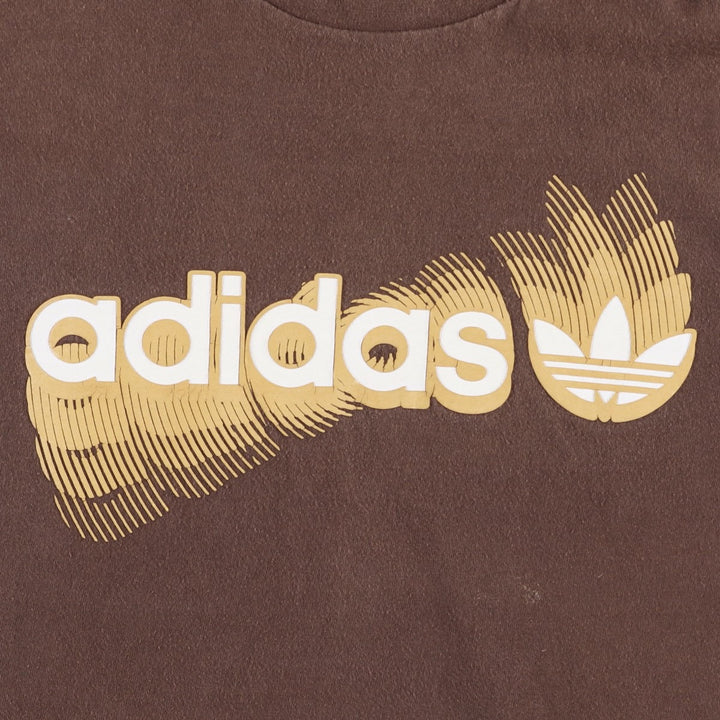 2000'S Adidas Originals logo print T-shirt, men's size L (approx.) unclear brown type Vintage Second Hand