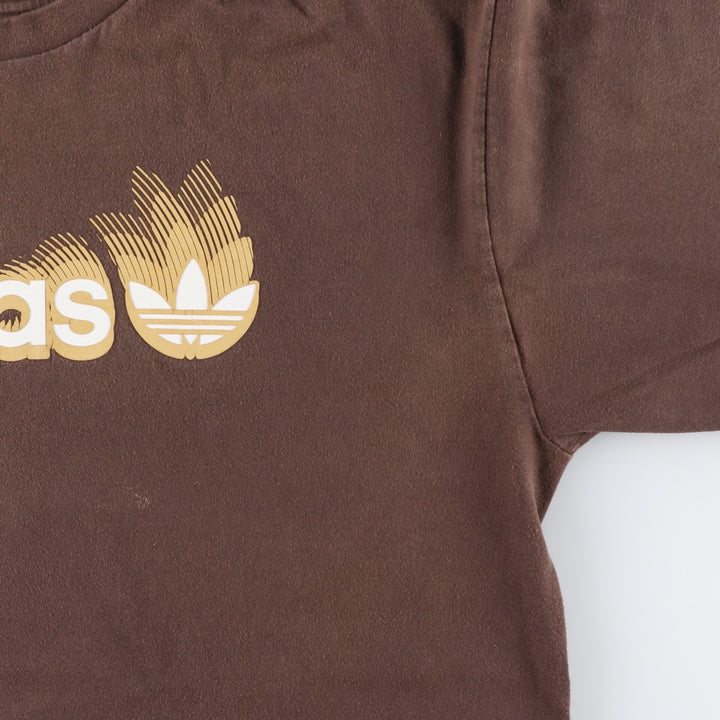 2000'S Adidas Originals logo print T-shirt, men's size L (approx.) unclear brown type Vintage Second Hand