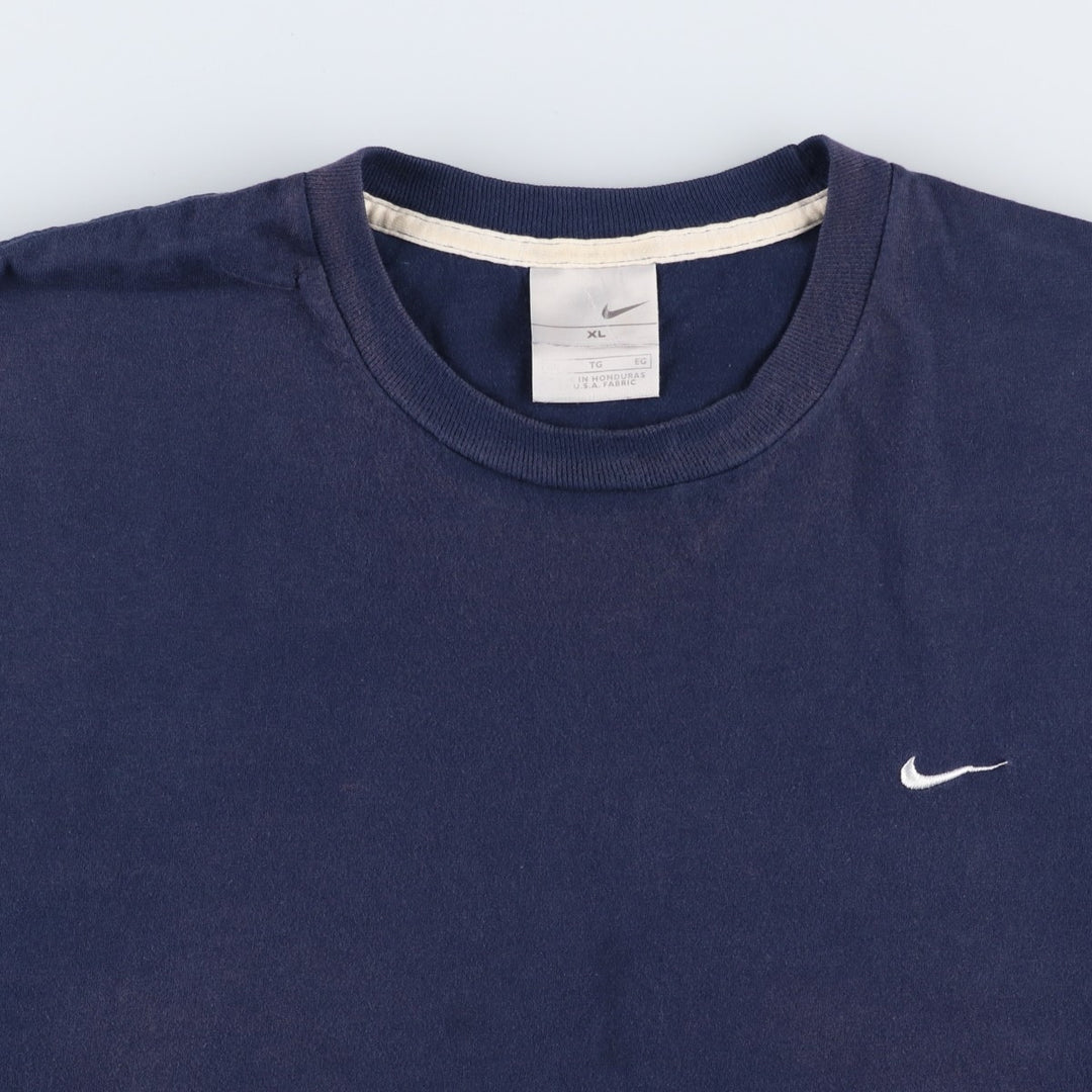 00'S Nike One Point Logo T-shirt Men's XL cotton navy blue type Vintage Second Hand