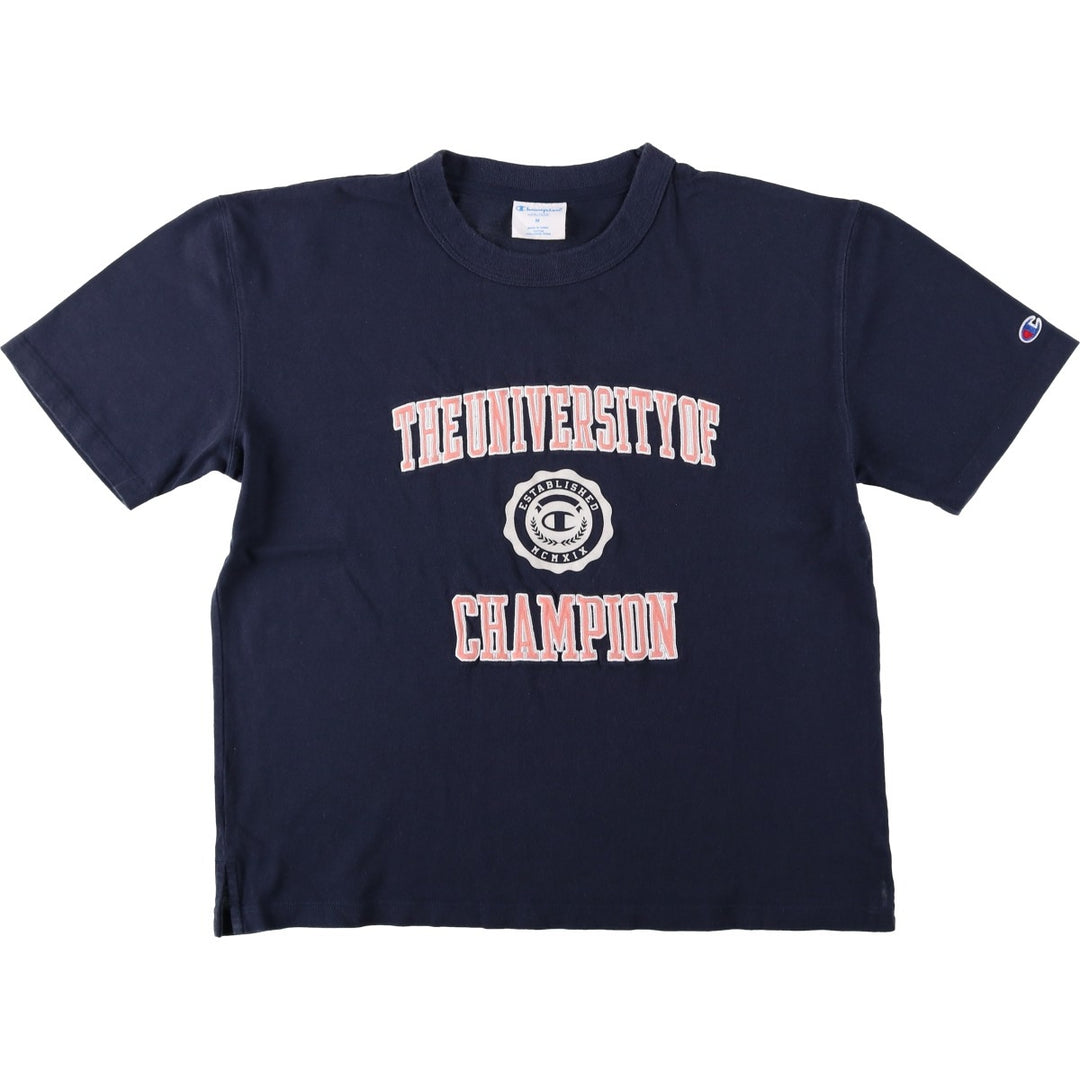 Champion Heritage Logo T-Shirt, Men's Size M (approx.) cotton navy blue type Vintage Second Hand