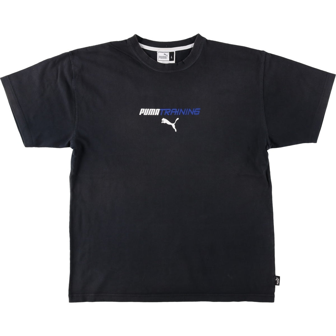 90s-00'S Puma printed logo T-shirt, men's size L (approx.) cotton black type Vintage Second Hand