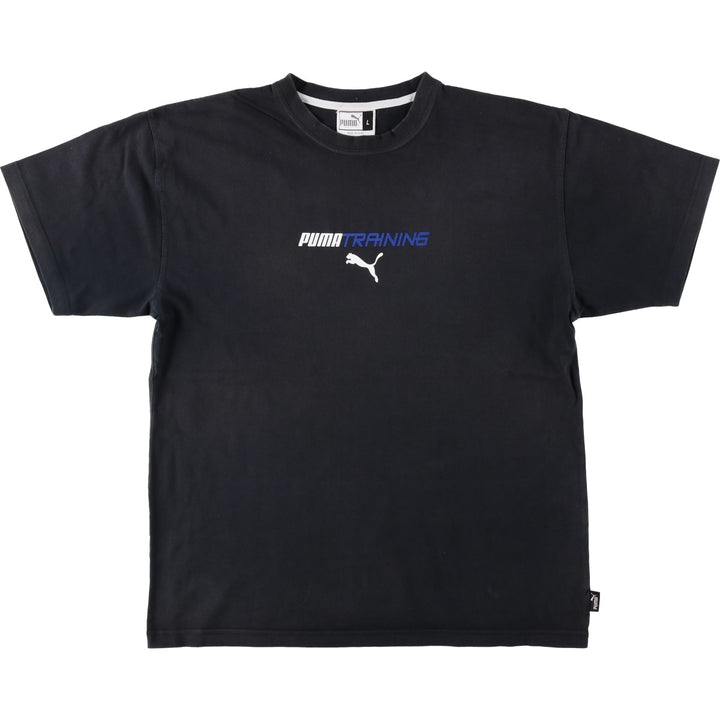 90s-00'S Puma printed logo T-shirt, men's size L (approx.) cotton black type Vintage Second Hand