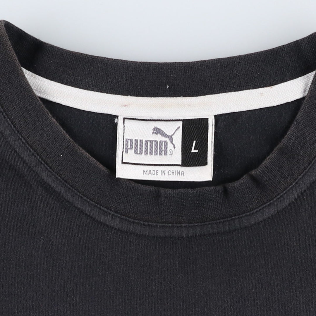 90s-00'S Puma printed logo T-shirt, men's size L (approx.) cotton black type Vintage Second Hand
