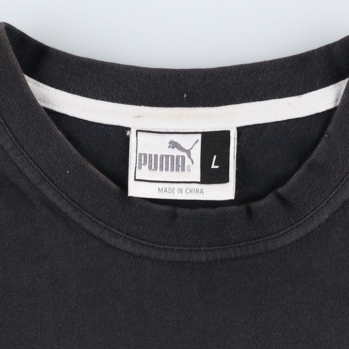 90s-00'S Puma printed logo T-shirt, men's size L (approx.) cotton black type Vintage Second Hand