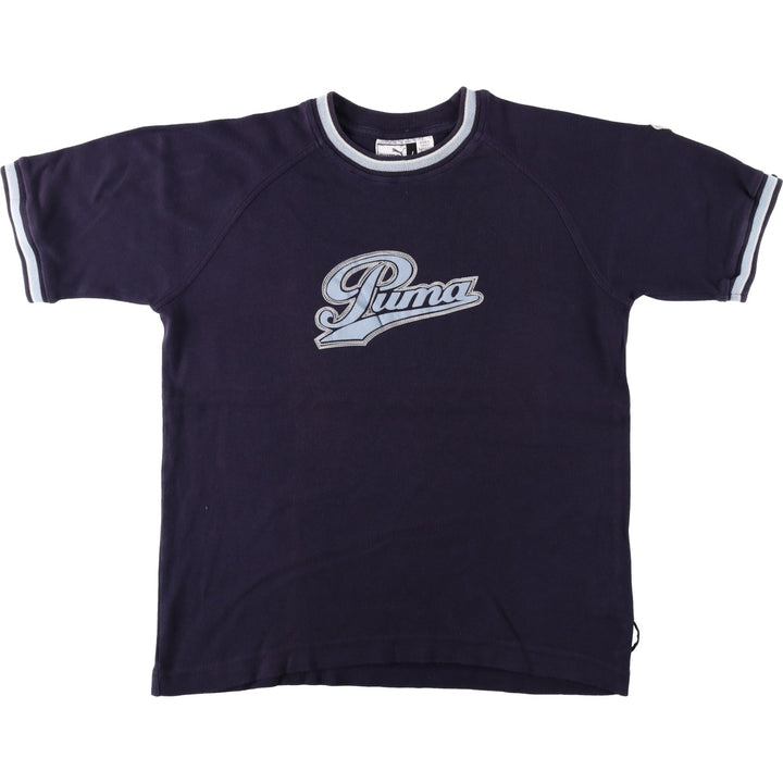 90s-00'S Puma logo print T-shirt, women's size L equivalent, vintage. cotton navy blue type Vintage Second Hand