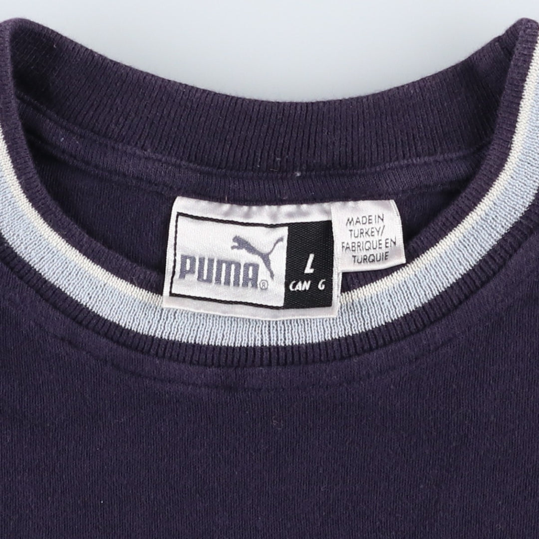 90s-00'S Puma logo print T-shirt, women's size L equivalent, vintage. cotton navy blue type Vintage Second Hand