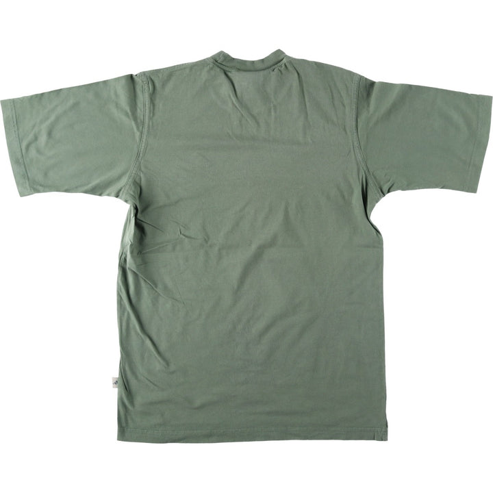 2000'S Adidas T-shirt with a single logo, men's size S (approx.) cotton Khaki type sage green Vintage Second Hand