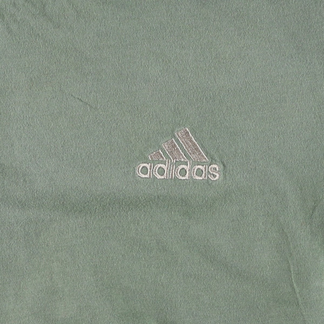 2000'S Adidas T-shirt with a single logo, men's size S (approx.) cotton Khaki type sage green Vintage Second Hand