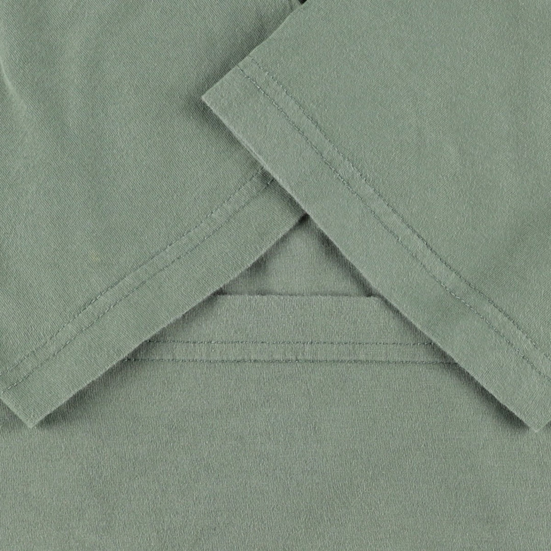 2000'S Adidas T-shirt with a single logo, men's size S (approx.) cotton Khaki type sage green Vintage Second Hand