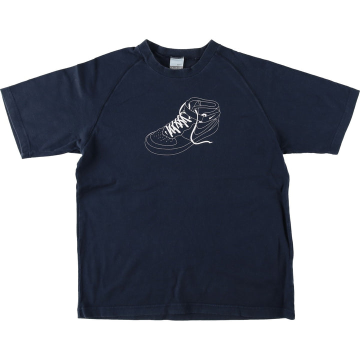 2000'S Nike sports print T-shirt, men's size M (approx.) cotton black type Vintage Second Hand