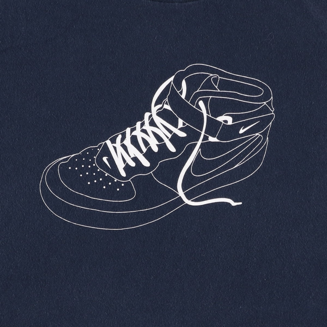 2000'S Nike sports print T-shirt, men's size M (approx.) cotton black type Vintage Second Hand