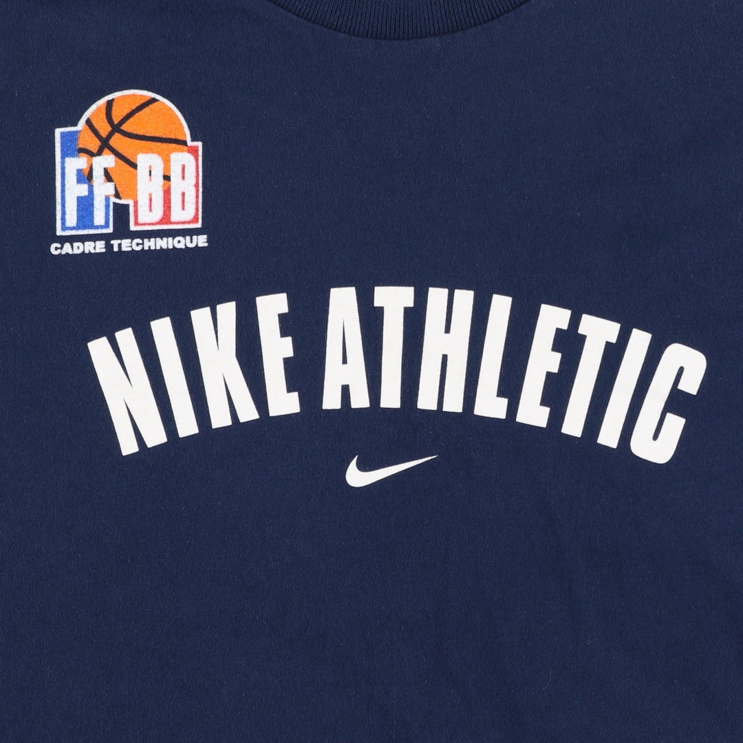 00'S Nike logo print T-shirt, men's XL size cotton navy blue type Vintage Second Hand