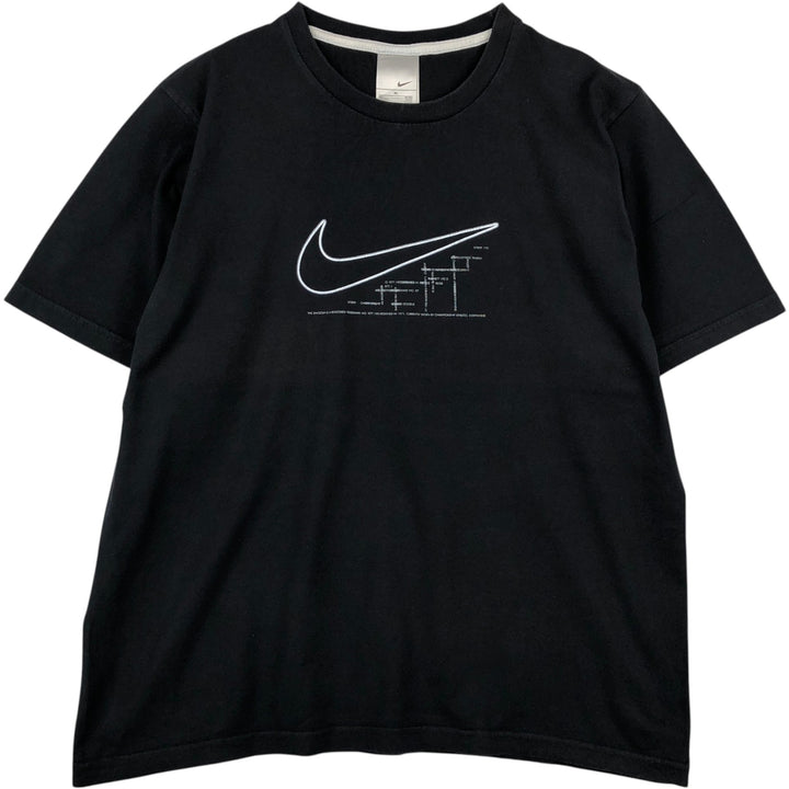 00'S Nike logo print T-shirt, men's XL size cotton black type Vintage Second Hand