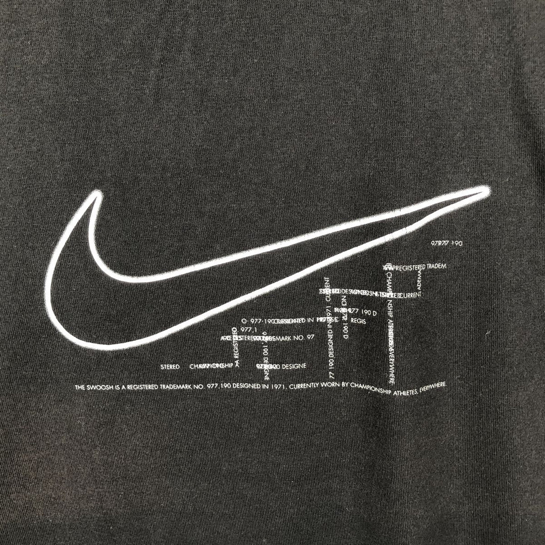 00'S Nike logo print T-shirt, men's XL size cotton black type Vintage Second Hand