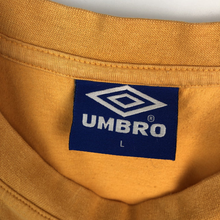 Umbro Advertising Logo Print T-Shirt, Men's Size L (approx.) cotton yellow type Vintage Second Hand