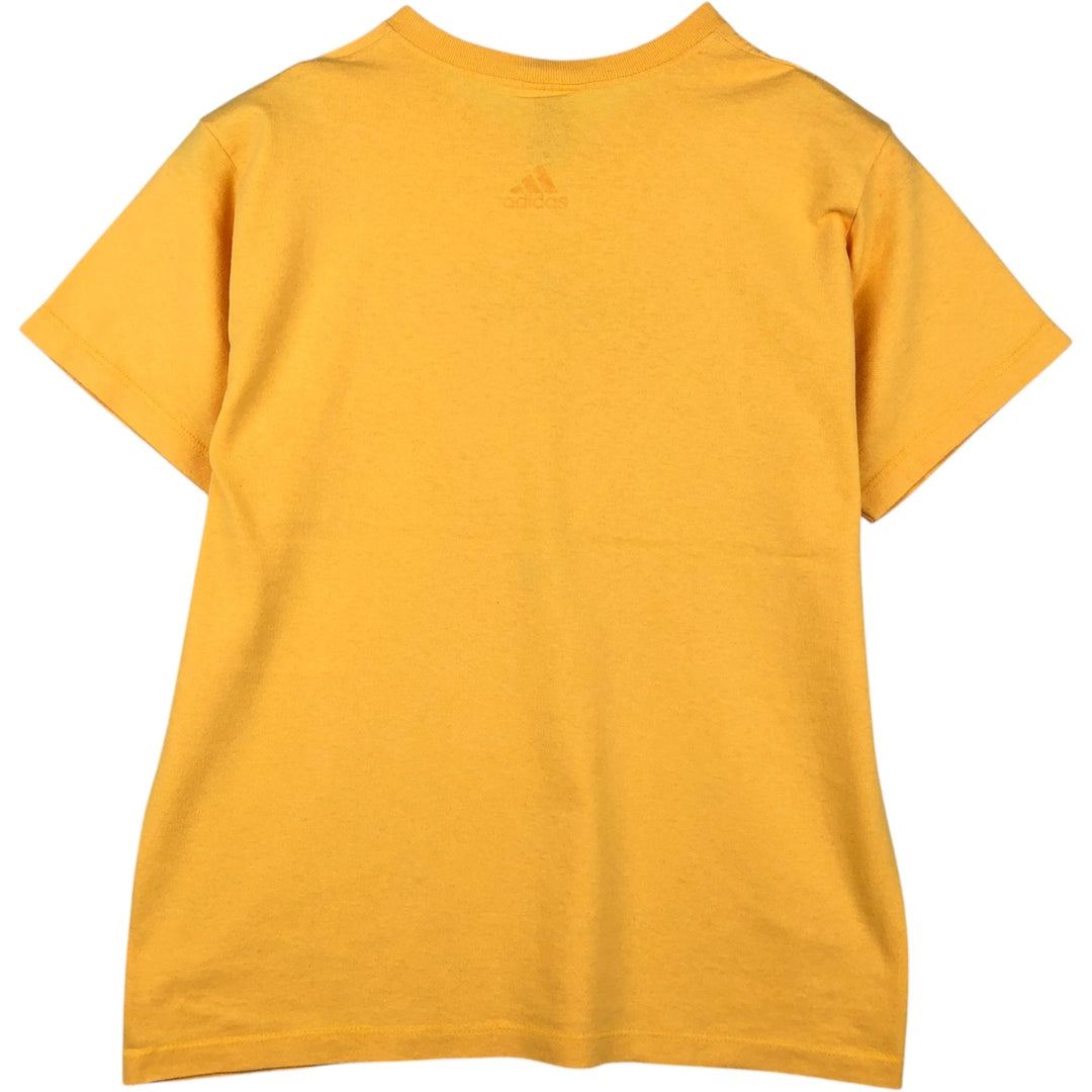 ~2000'S Adidas logo print T-shirt, made in USA, men's size L equivalent. cotton yellow type Vintage Second Hand