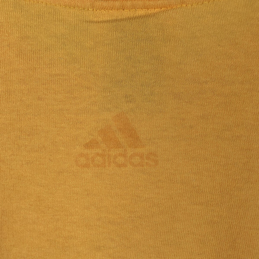 ~2000'S Adidas logo print T-shirt, made in USA, men's size L equivalent. cotton yellow type Vintage Second Hand