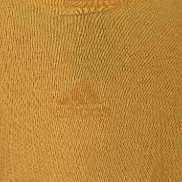 ~2000'S Adidas logo print T-shirt, made in USA, men's size L equivalent. cotton yellow type Vintage Second Hand