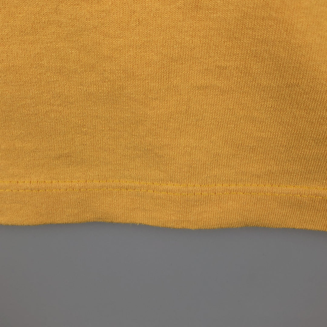 ~2000'S Adidas logo print T-shirt, made in USA, men's size L equivalent. cotton yellow type Vintage Second Hand