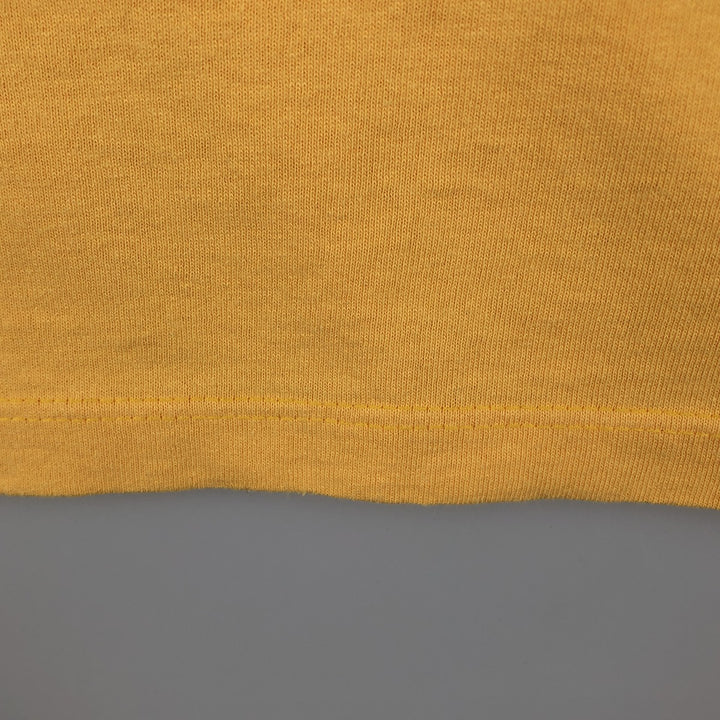 ~2000'S Adidas logo print T-shirt, made in USA, men's size L equivalent. cotton yellow type Vintage Second Hand