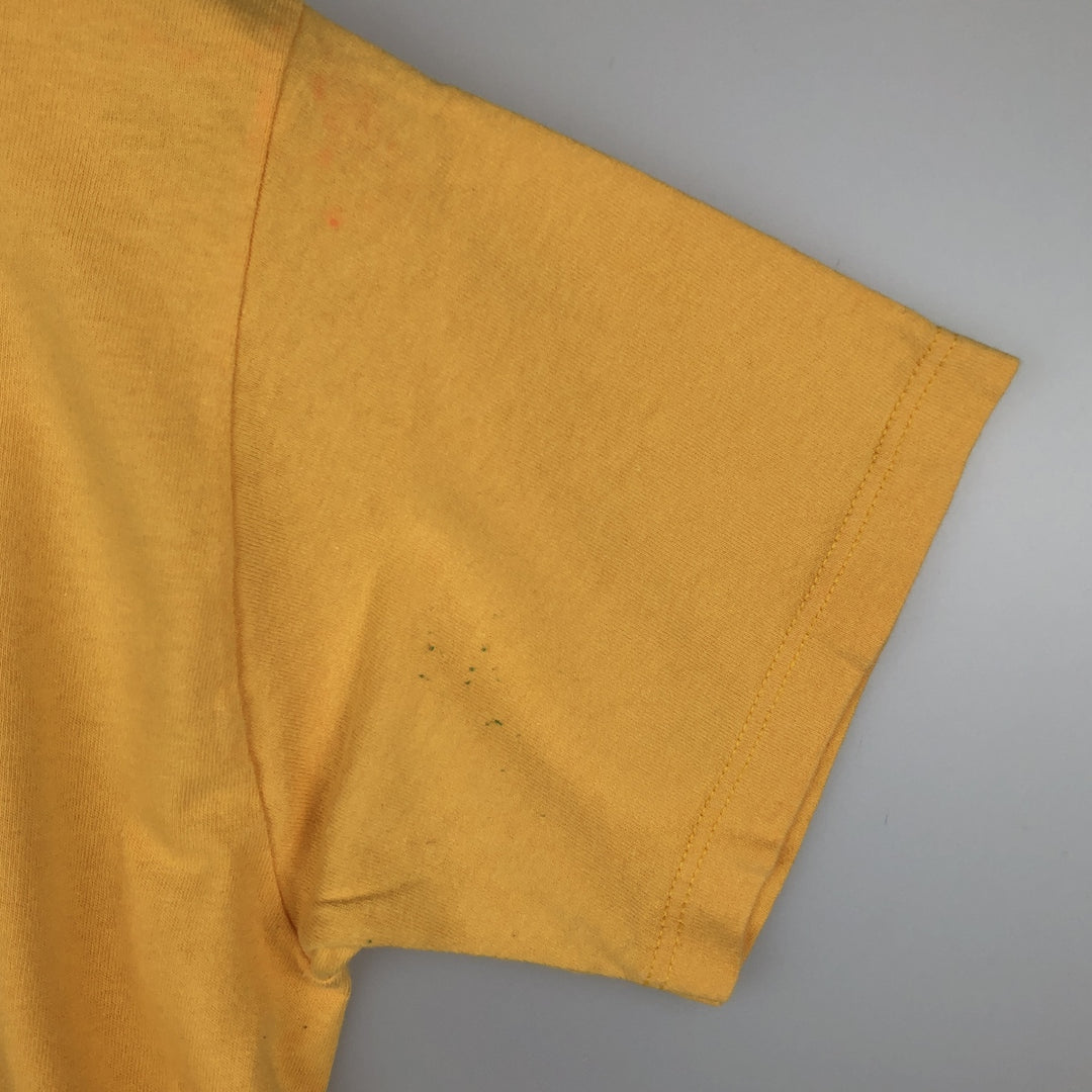 ~2000'S Adidas logo print T-shirt, made in USA, men's size L equivalent. cotton yellow type Vintage Second Hand