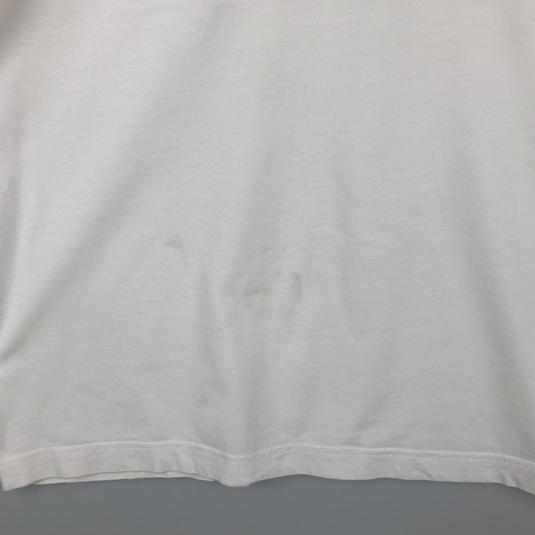 90s-00'S Puma V-neck logo print t-shirt, men's size XL equivalent, vintage. unclear white type Vintage Second Hand