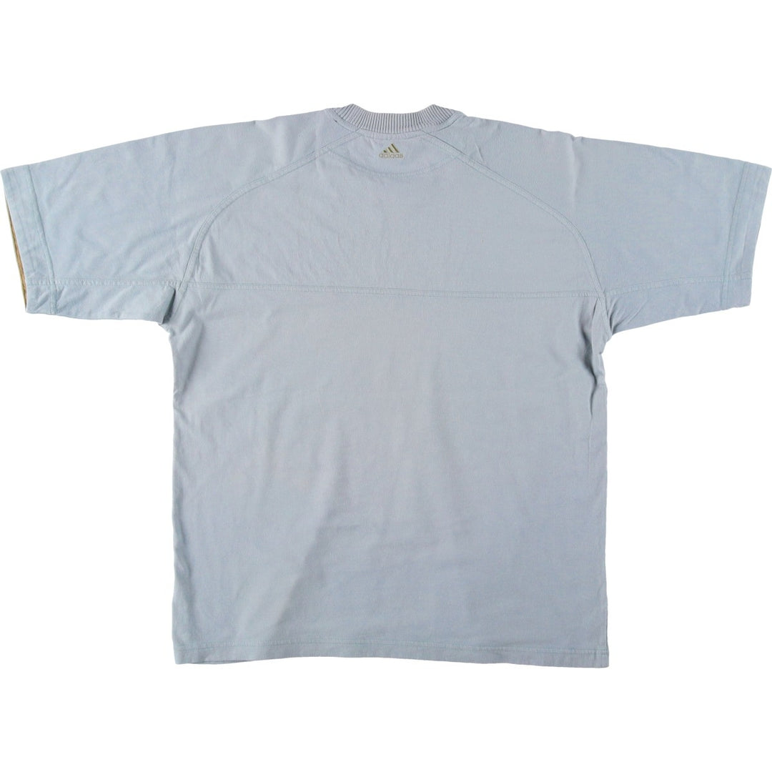 2000'S Adidas logo T-shirt, men's size M (approx.) cotton Blue type light blue Vintage Second Hand