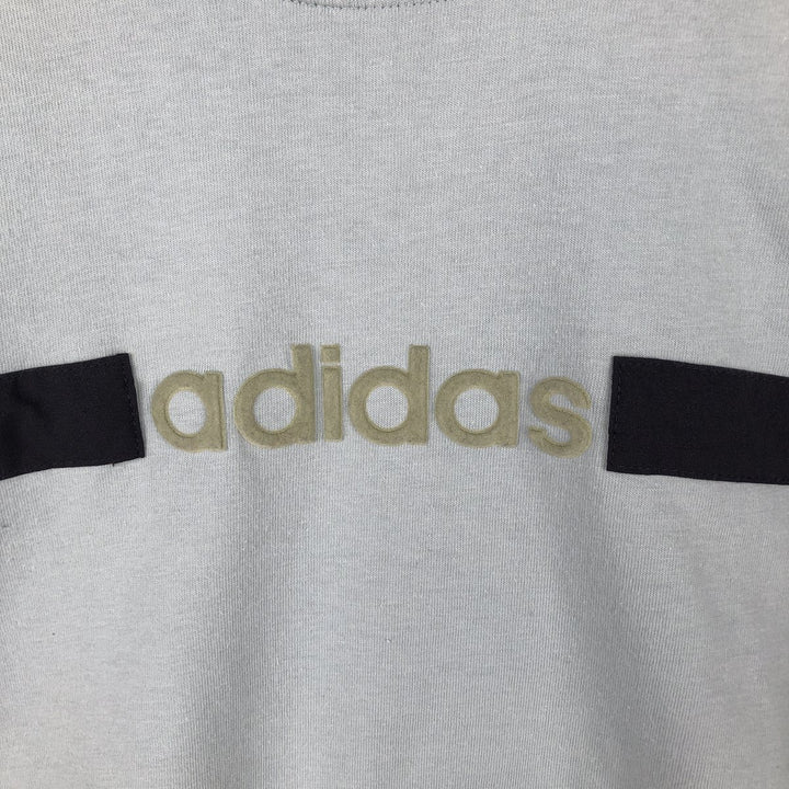 2000'S Adidas logo T-shirt, men's size M (approx.) cotton Blue type light blue Vintage Second Hand