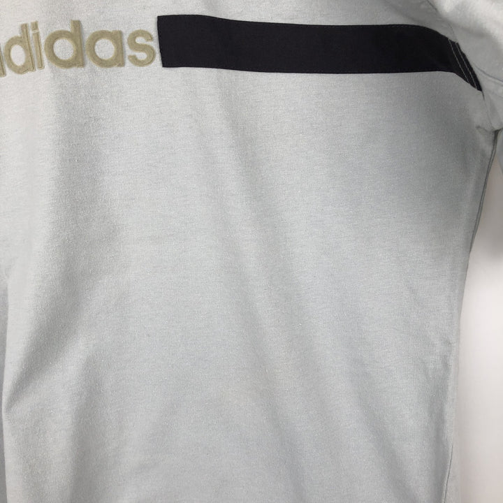 2000'S Adidas logo T-shirt, men's size M (approx.) cotton Blue type light blue Vintage Second Hand