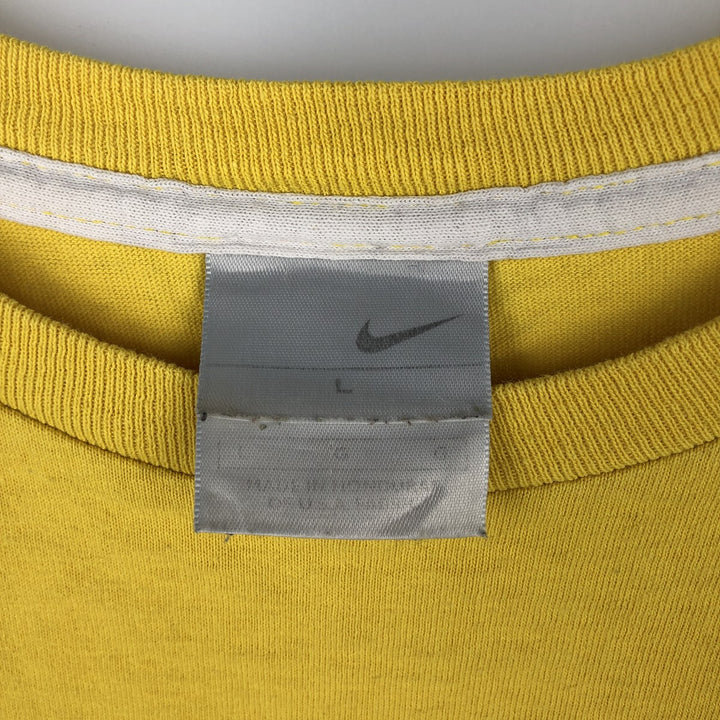 00'S Nike One Point Logo T-shirt Men's L size cotton yellow type Vintage Second Hand