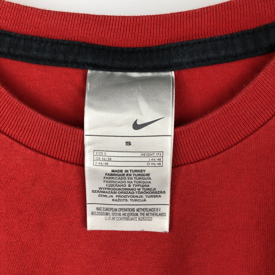 2000'S Nike logo print T-shirt, men's size S (approx.) cotton red type Vintage Second Hand