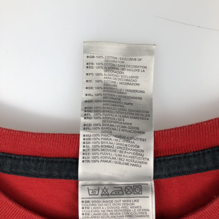 2000'S Nike logo print T-shirt, men's size S (approx.) cotton red type Vintage Second Hand