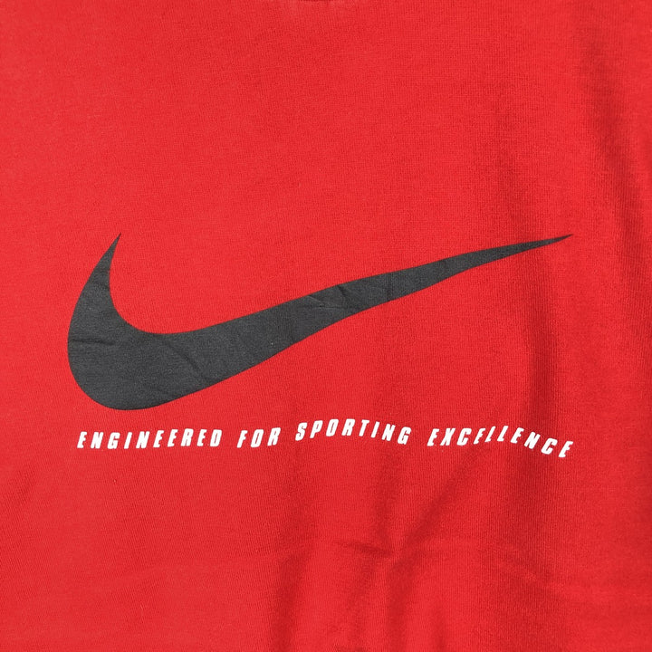 2000'S Nike logo print T-shirt, men's size S (approx.) cotton red type Vintage Second Hand