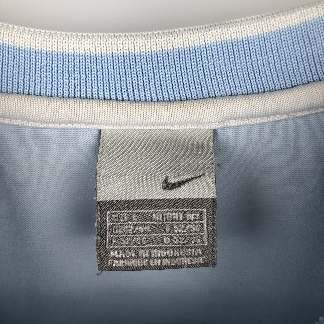 2000'S Nike Two-Tone Logo Print T-Shirt, Men's Size L (approx.) cotton Blue type light blue Vintage Second Hand