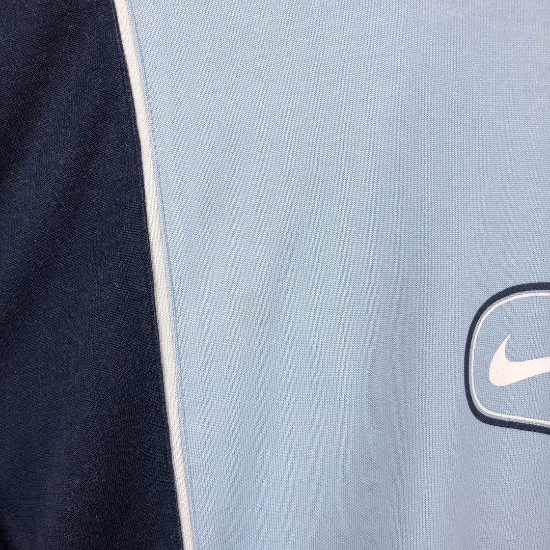 2000'S Nike Two-Tone Logo Print T-Shirt, Men's Size L (approx.) cotton Blue type light blue Vintage Second Hand
