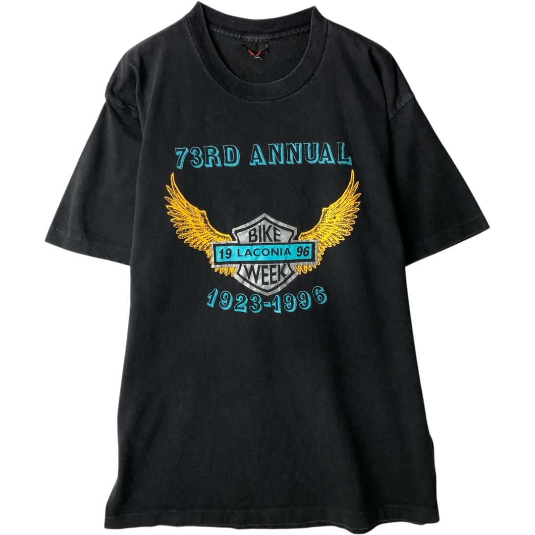 ~90'S Motorcycle Bike T-shirt, Men's Size M (approx.), Vintage cotton black type Vintage Second Hand