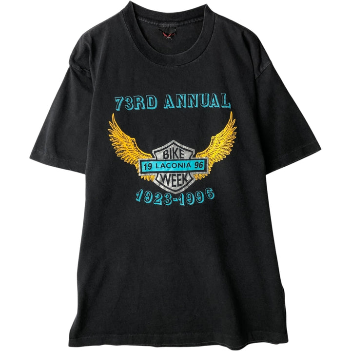 ~90'S Motorcycle Bike T-shirt, Men's Size M (approx.), Vintage cotton black type Vintage Second Hand