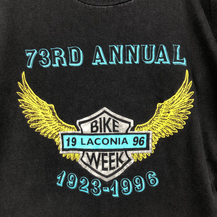 ~90'S Motorcycle Bike T-shirt, Men's Size M (approx.), Vintage cotton black type Vintage Second Hand