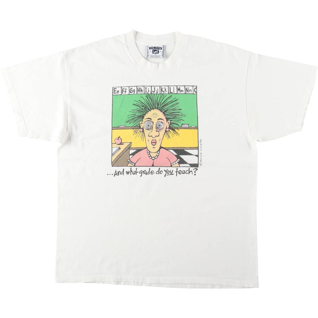 90s-00'S Lee Print T-Shirt, Men's XL (approx.) cotton white type Vintage Second Hand