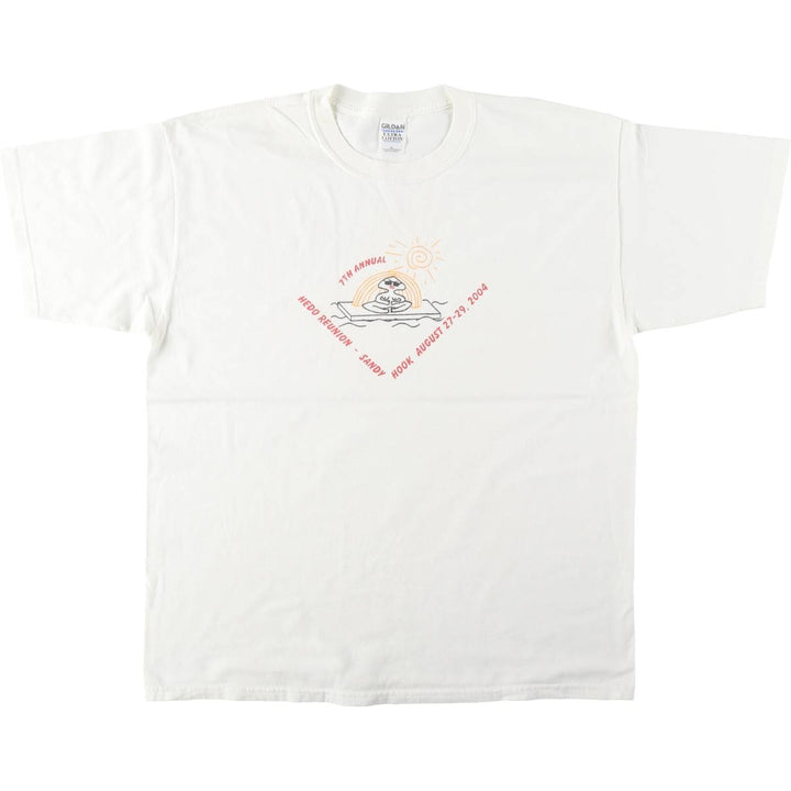 Gildan Printed T-shirt, Men's XL size cotton white type Vintage Second Hand