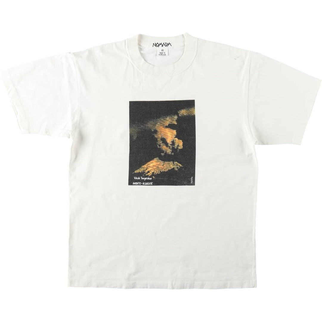 90'S NOMADA Print T-Shirt, Men's Size M (Equivalent), Vintage cotton pale white type Vintage Second Hand