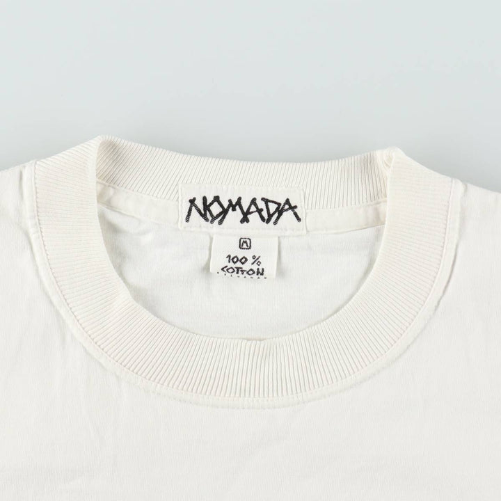 90'S NOMADA Print T-Shirt, Men's Size M (Equivalent), Vintage cotton pale white type Vintage Second Hand