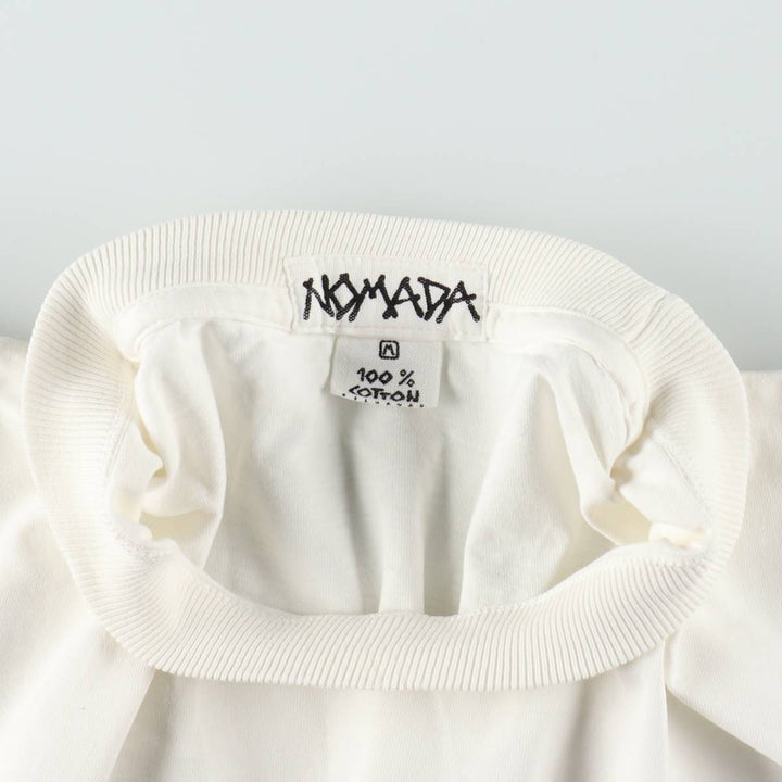 90'S NOMADA Print T-Shirt, Men's Size M (Equivalent), Vintage cotton pale white type Vintage Second Hand