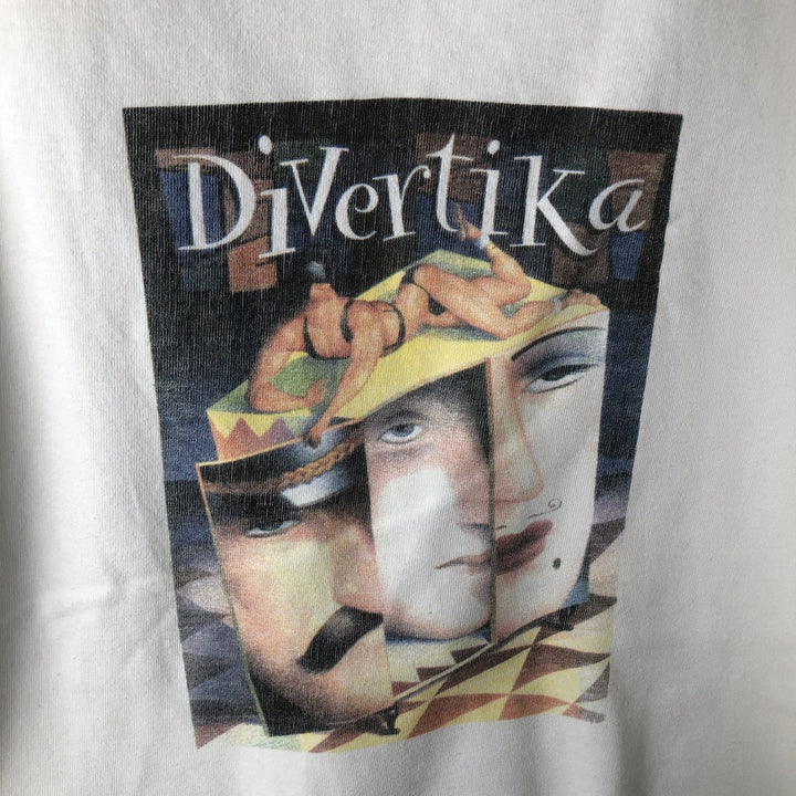 DIVERTIKA Art T-shirt, Men's Size M unclear white type Vintage Second Hand